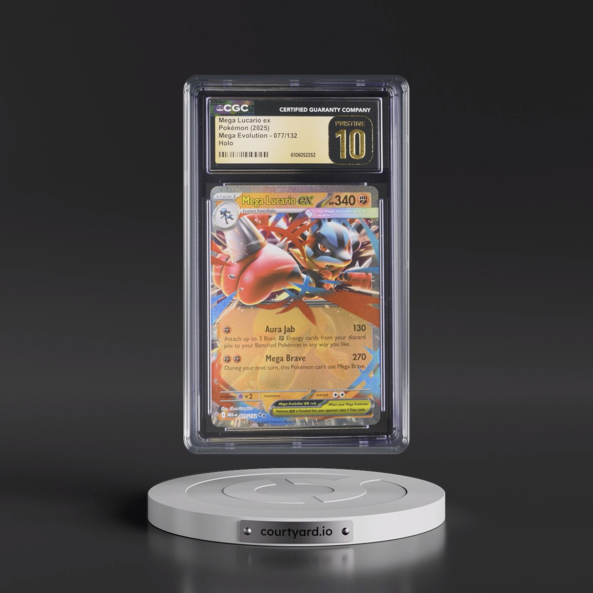 2025 Mega Evolution - MEG EN #077/132 Mega Lucario ex - Holo (CGC 10 PRISTINE)