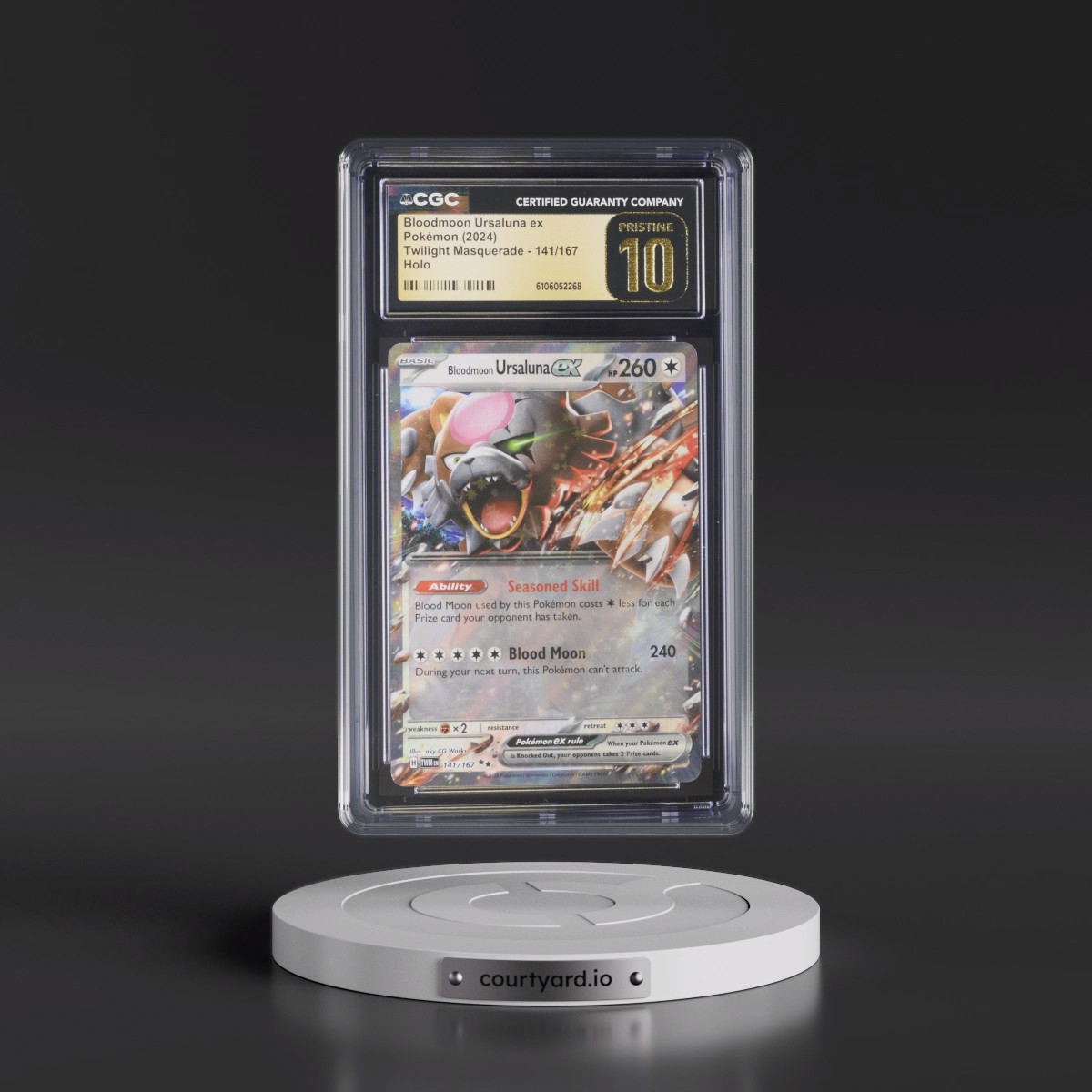2024 Pokémon Twm EN-Twilight Masquerade #141 Bloodmoon Ursaluna EX - Holo (CGC 10 PRISTINE)