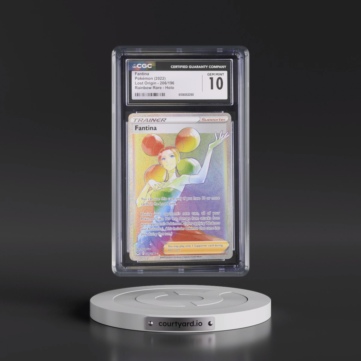 2022 Lost Origin #206/196 Fantina - Rainbow Rare Holo (CGC 10 GEM MINT)