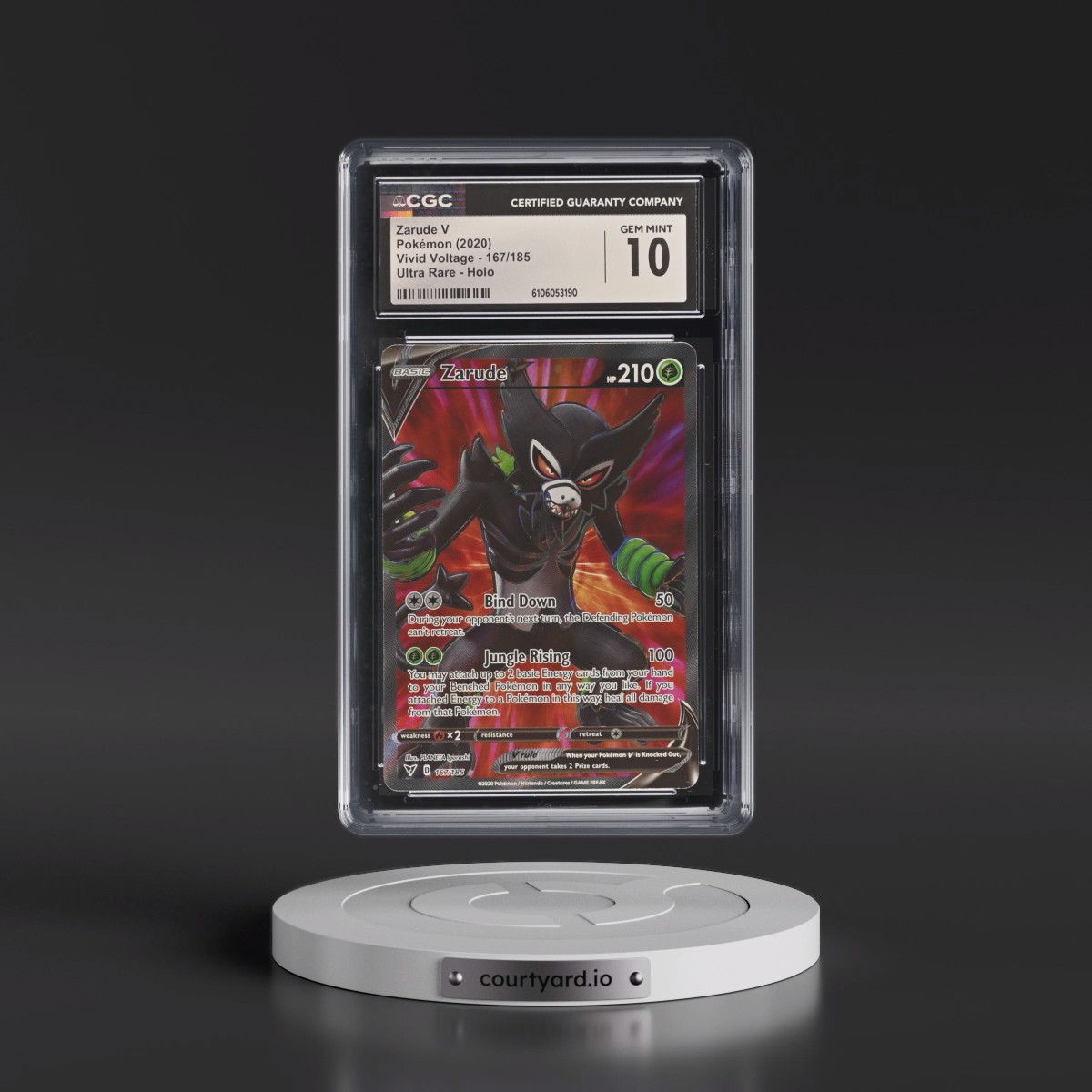 2020 Vivid Voltage #167/185 Zarude V - Ultra Rare Holo (CGC 10 GEM MINT)