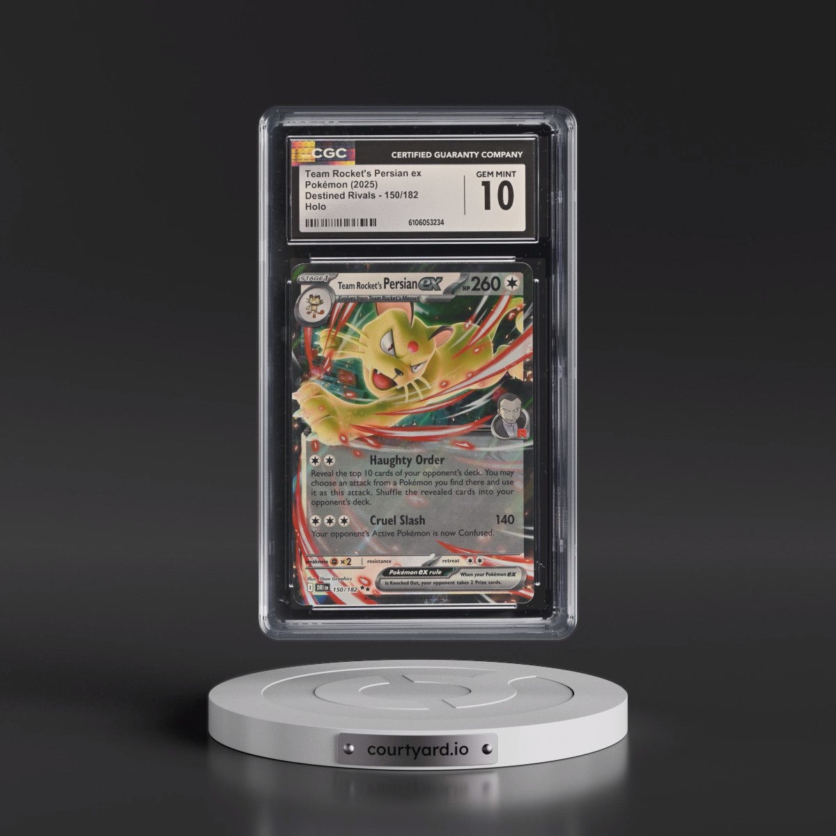 2025 Destined Rivals - DRI EN #150/182 Team Rocket's Persian ex - Holo (CGC 10 GEM MINT)