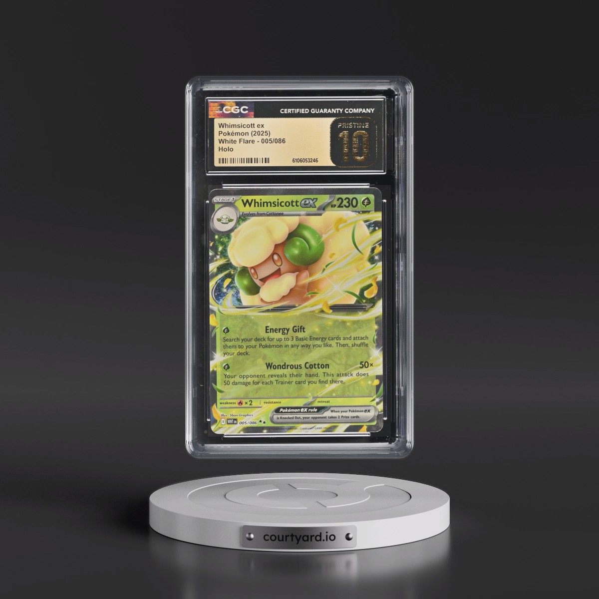 2025 White Flare - WHT EN #005/086 Whimsicott ex - Holo (CGC 10 PRISTINE)