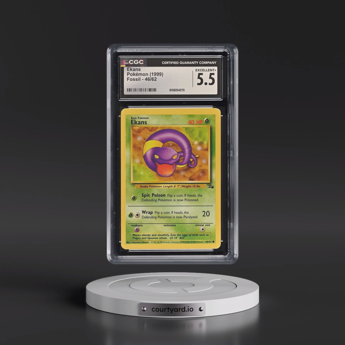 1999 Fossil #46/62 Ekans (CGC 5.5 EX+)