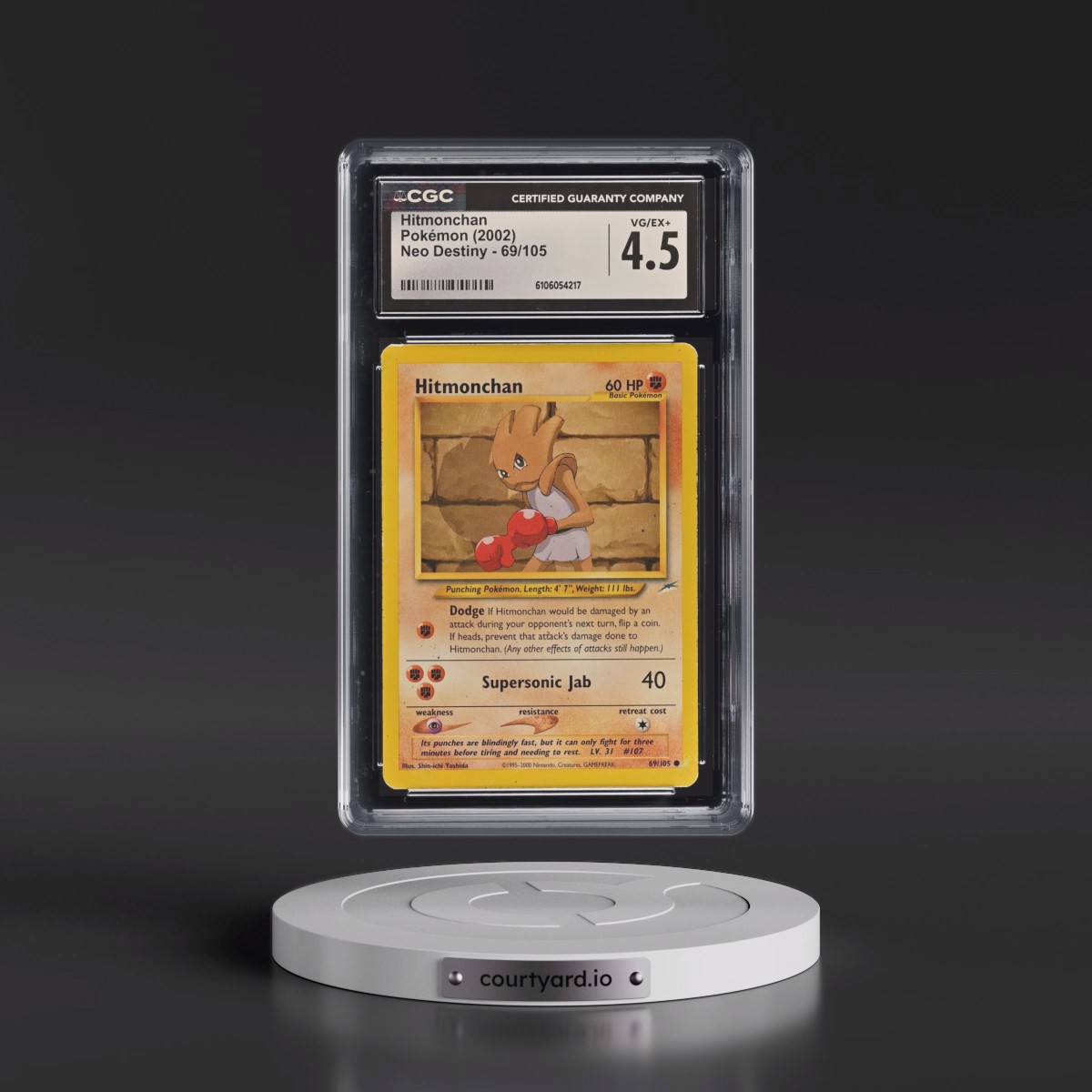 2002 Neo Destiny #69/105 Hitmonchan (CGC 4.5 VG-EX+)