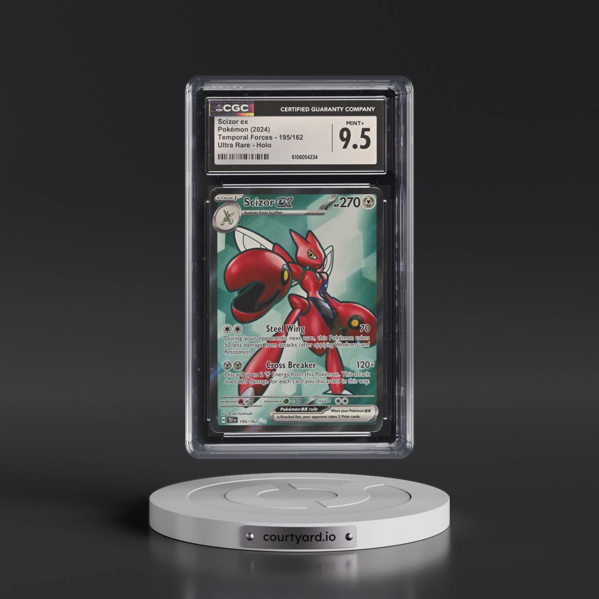 2023 Temporal Forces - TEF EN #195/162 Scizor ex - Ultra Rare Holo (CGC 9.5 MINT+)