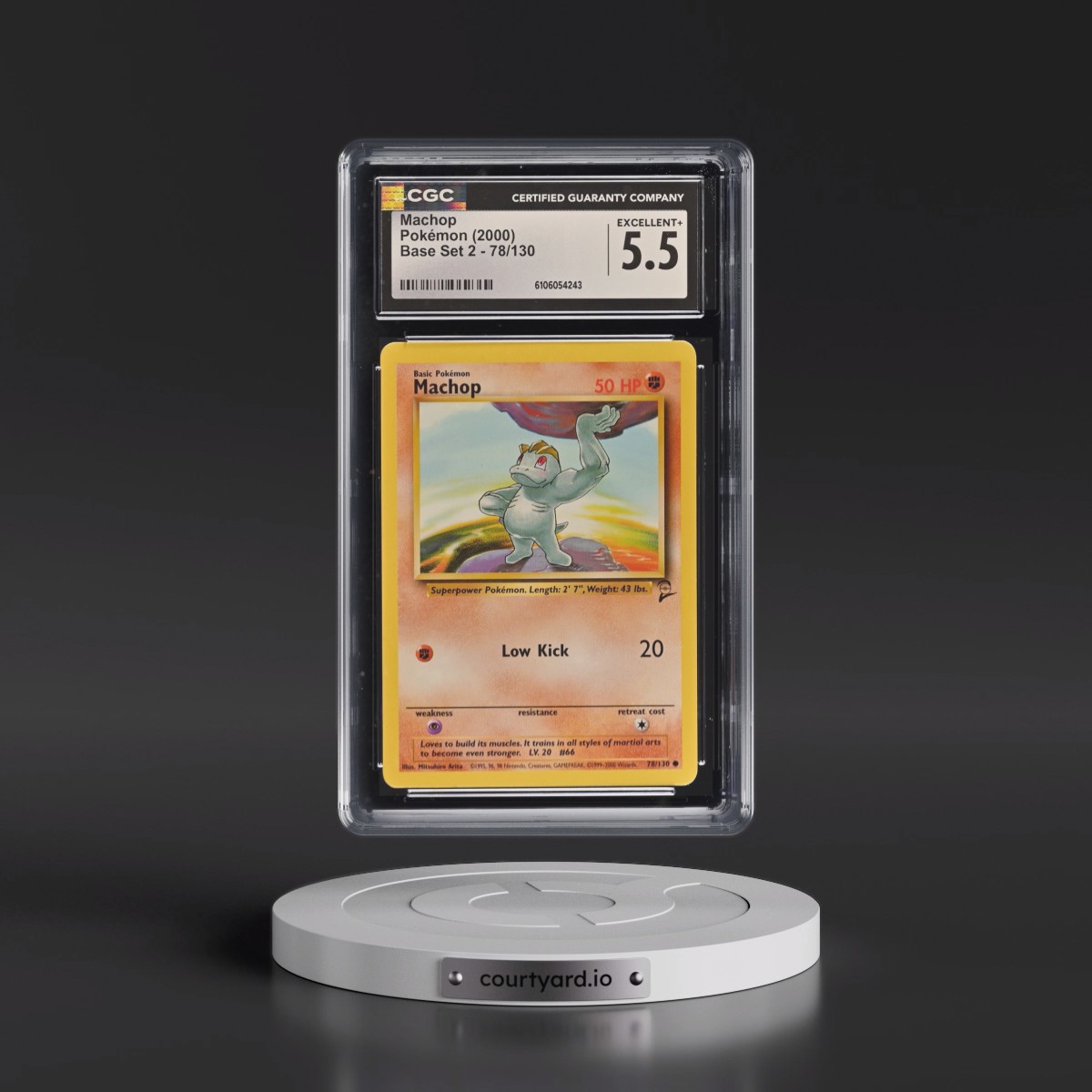 2000 Base Set 2 #78/130 Machop (CGC 5.5 EX+)