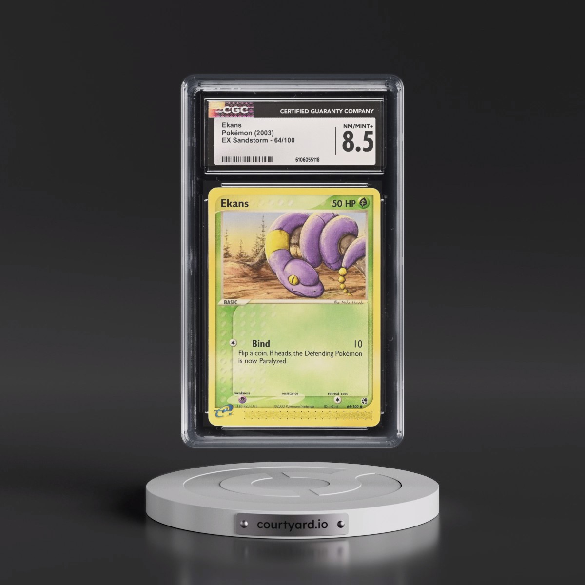 2003 EX Sandstorm (2003 Copyright, w/ "e" Symbol) #64/100 Ekans (CGC 8.5 NM-MT+)