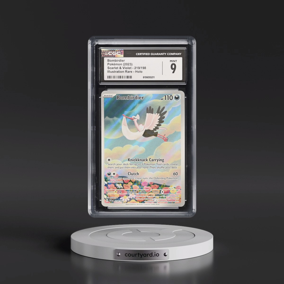 2023 Scarlet & Violet #219/198 Bombirdier - Illustration Rare Holo (CGC 9 MINT)