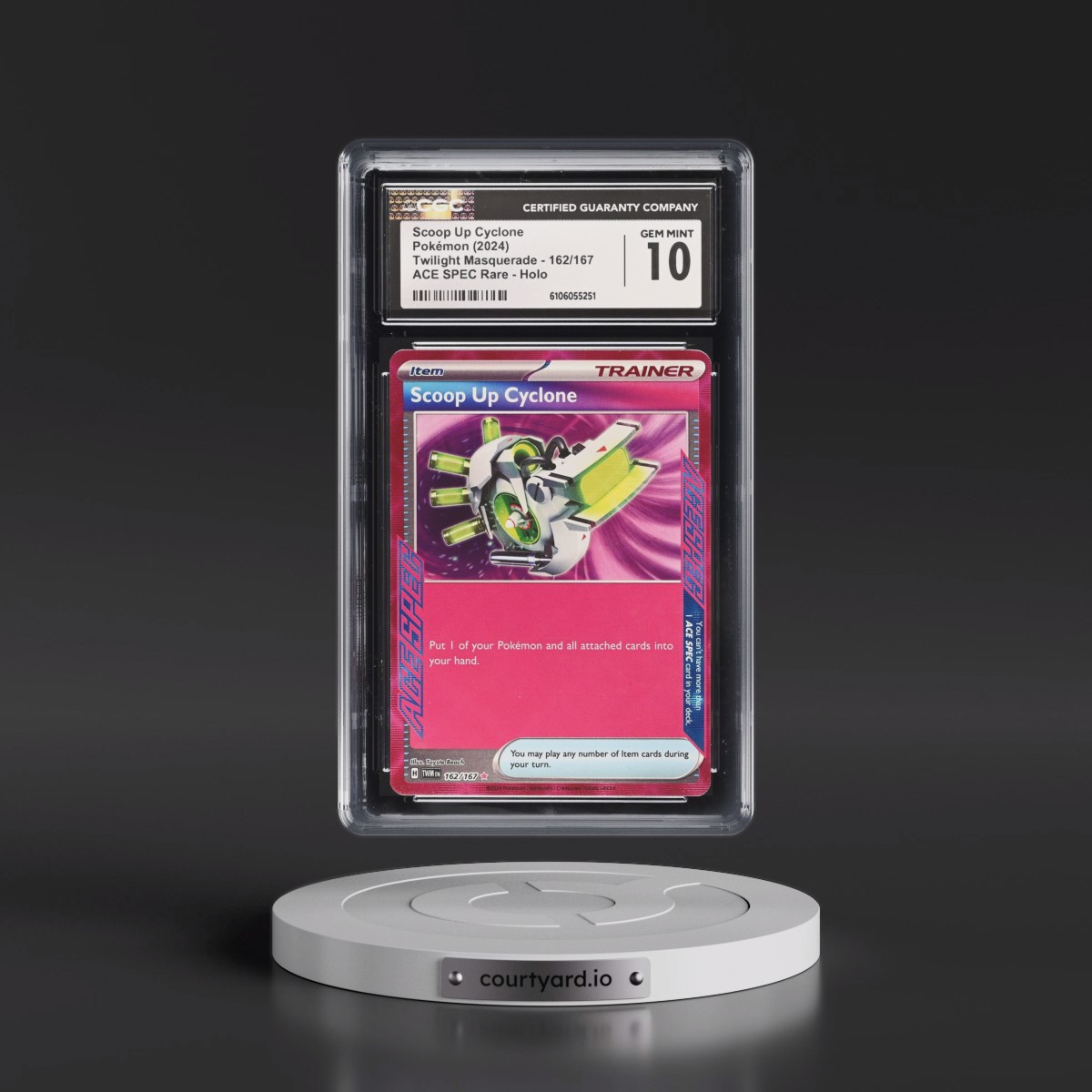 2024 Twilight Masquerade - TWM EN #162/167 Scoop Up Cyclone - ACE SPEC Rare Holo (CGC 10 GEM MINT)