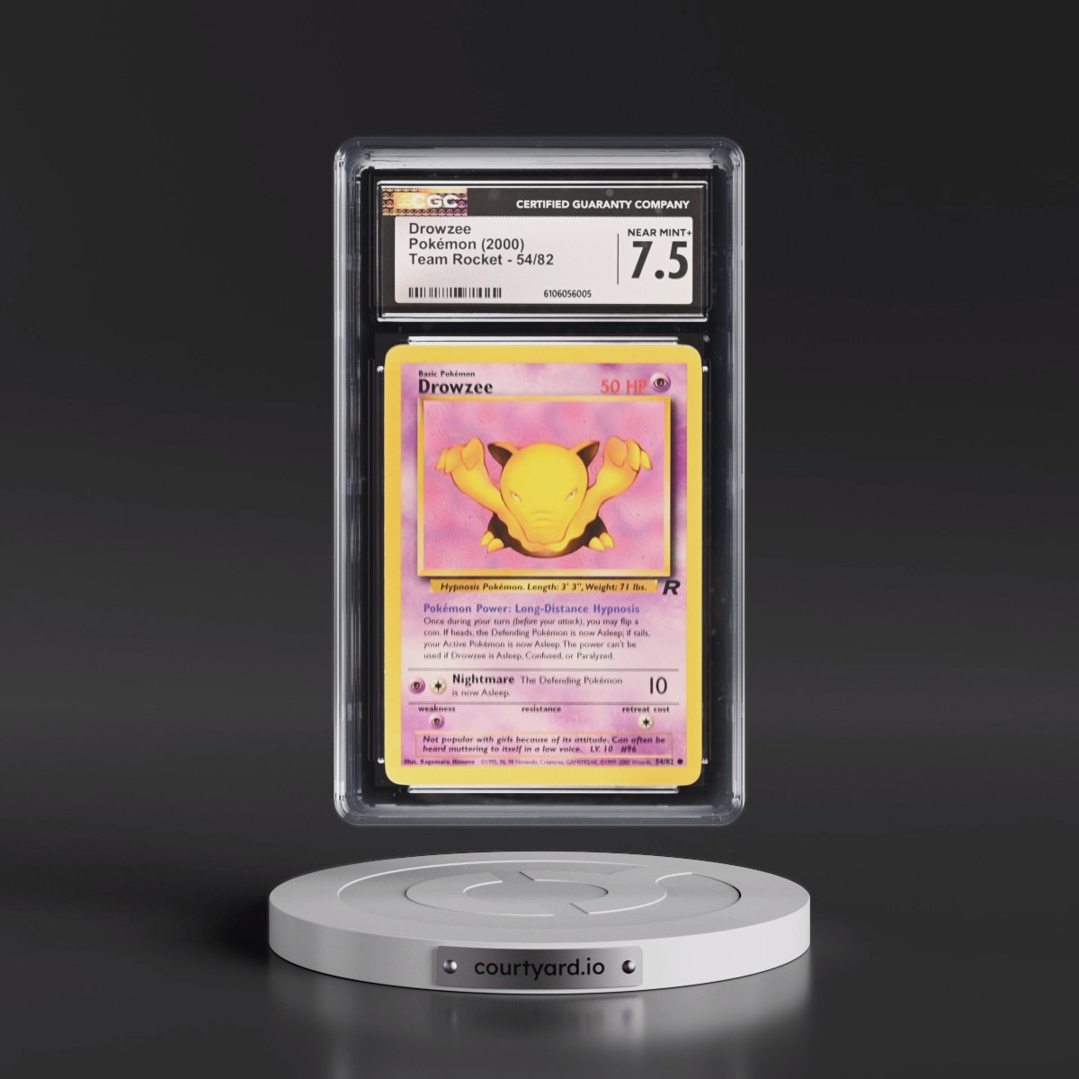 1999 Team Rocket #54/82 Drowzee (CGC 7.5 NM+)