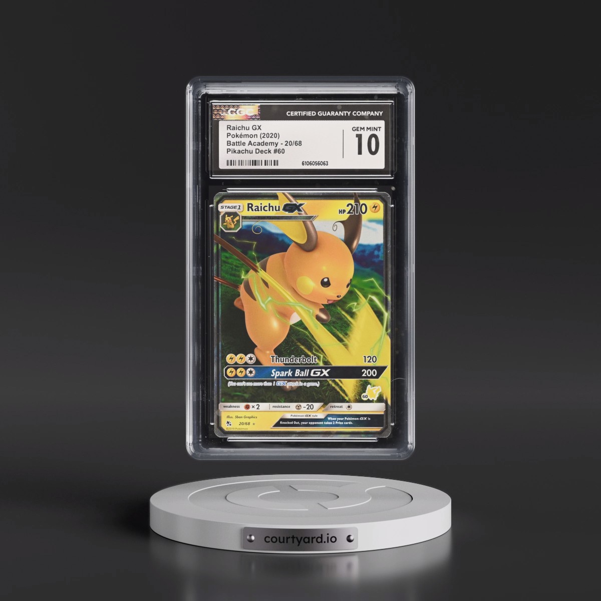 2020 Pokémon Battle Academy #60 Raichu GX - Holo (CGC 10 GEM MINT)
