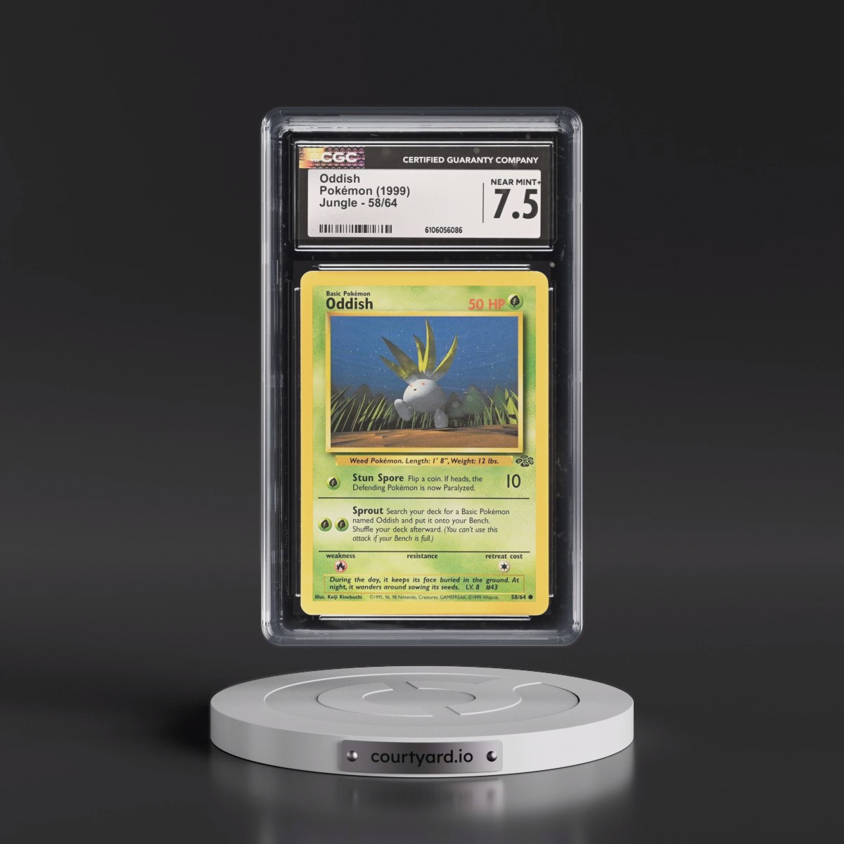 1999 Jungle #58/64 Oddish (CGC 7.5 NM+)