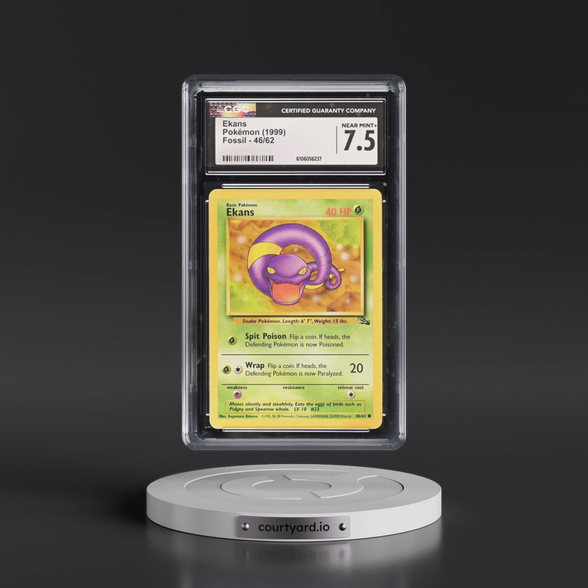 1999 Fossil #46/62 Ekans (CGC 7.5 NM+)