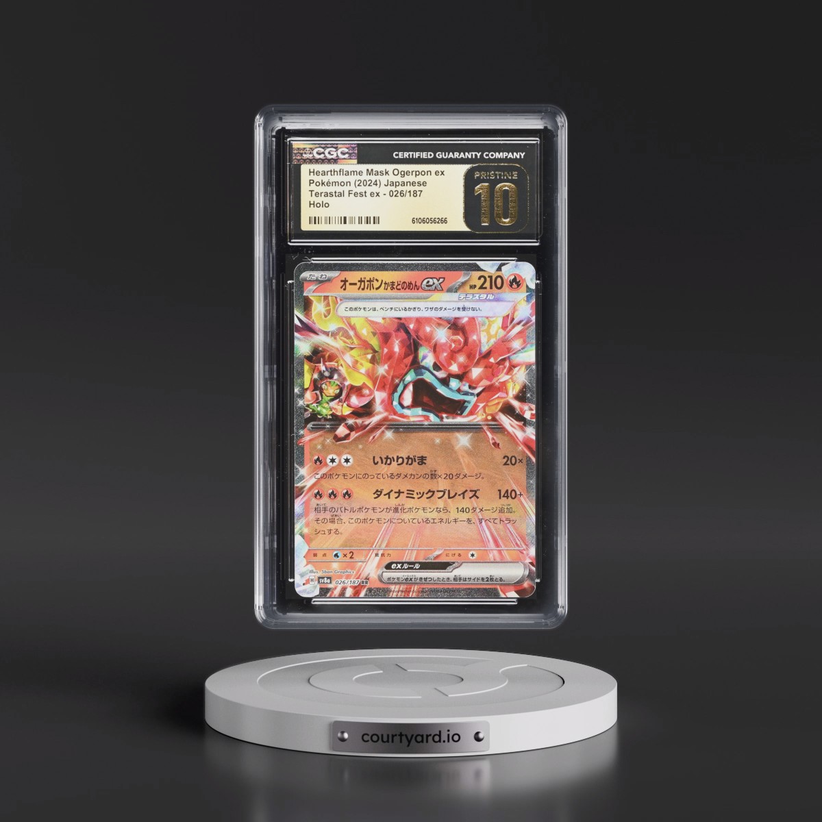 2024 High Class Pack: Terastal Fest ex - sv8a #026/187 Hearthflame Mask Ogerpon ex - Holo (CGC 10 PRISTINE)