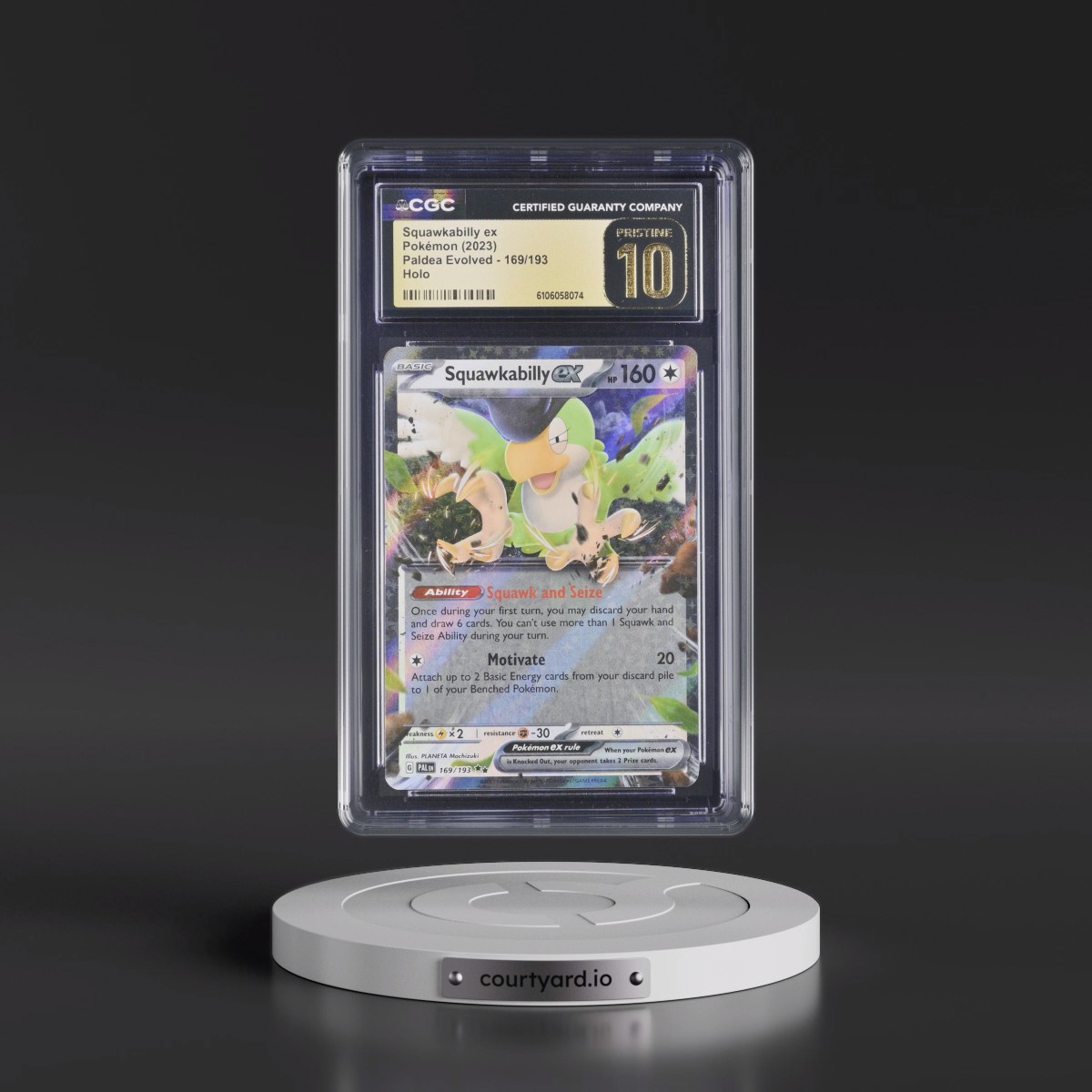 2023 Paldea Evolved - PAL EN #169/193 Squawkabilly ex - Holo (CGC 10 PRISTINE)