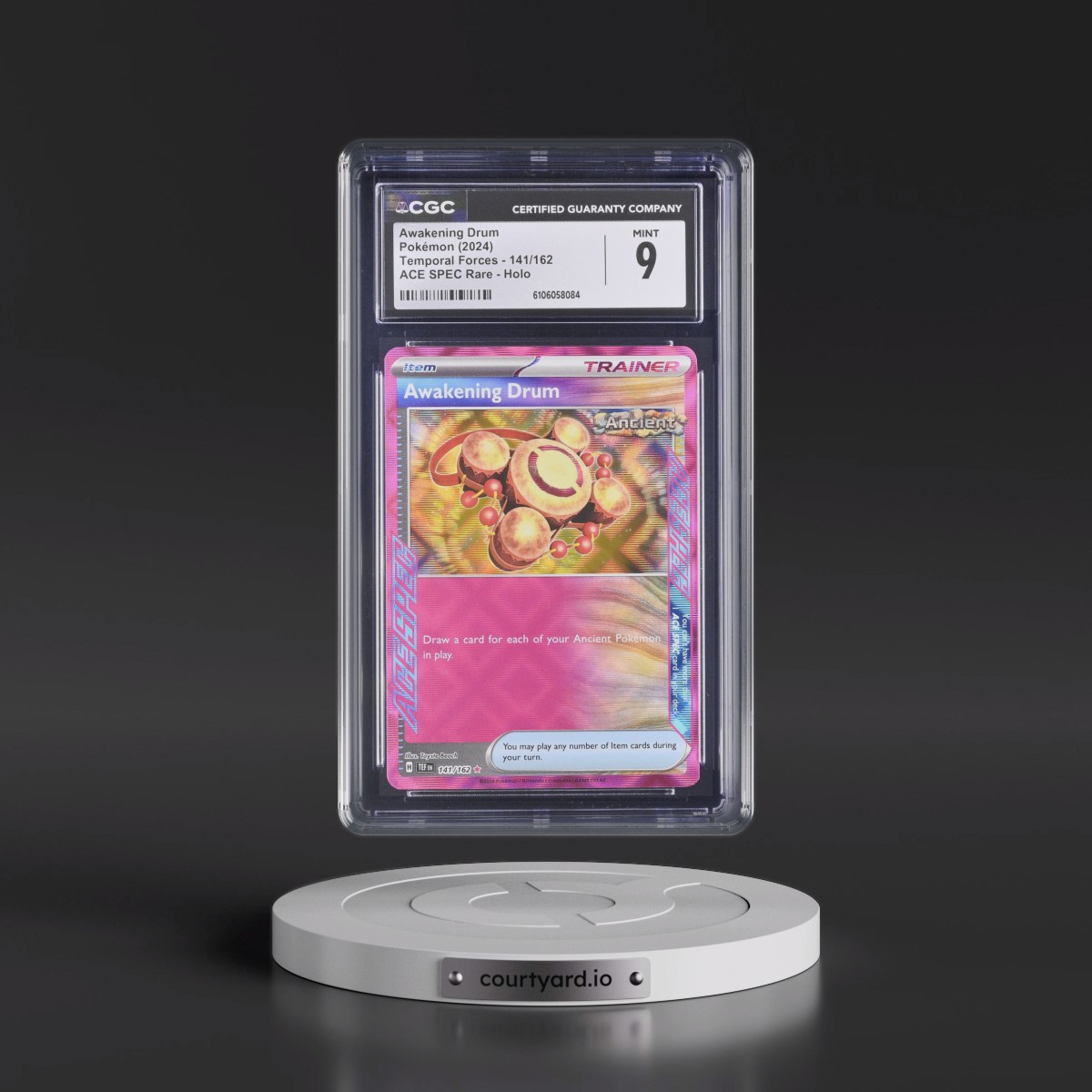 2024 Pokémon Tef EN-Temporal Forces #141 Awakening Drum (CGC 9 MINT)