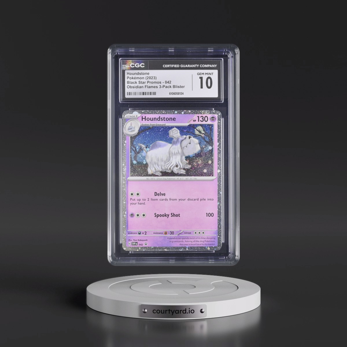 2023 Black Star Promos - Scarlet & Violet SVPEN #042 Houndstone - Obsidian Flames 3-Pack Blister (Cosmos Holo) (CGC 10 GEM MINT)