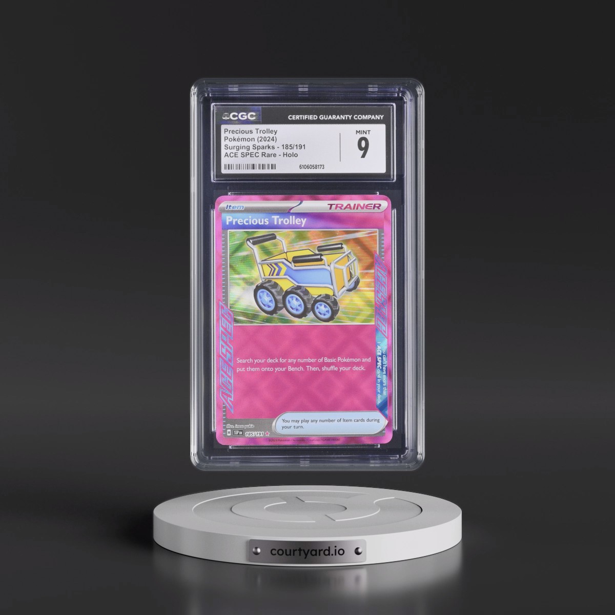 2024 Surging Sparks - SSP EN #185/191 Precious Trolley - ACE SPEC Rare Holo (CGC 9 MINT)