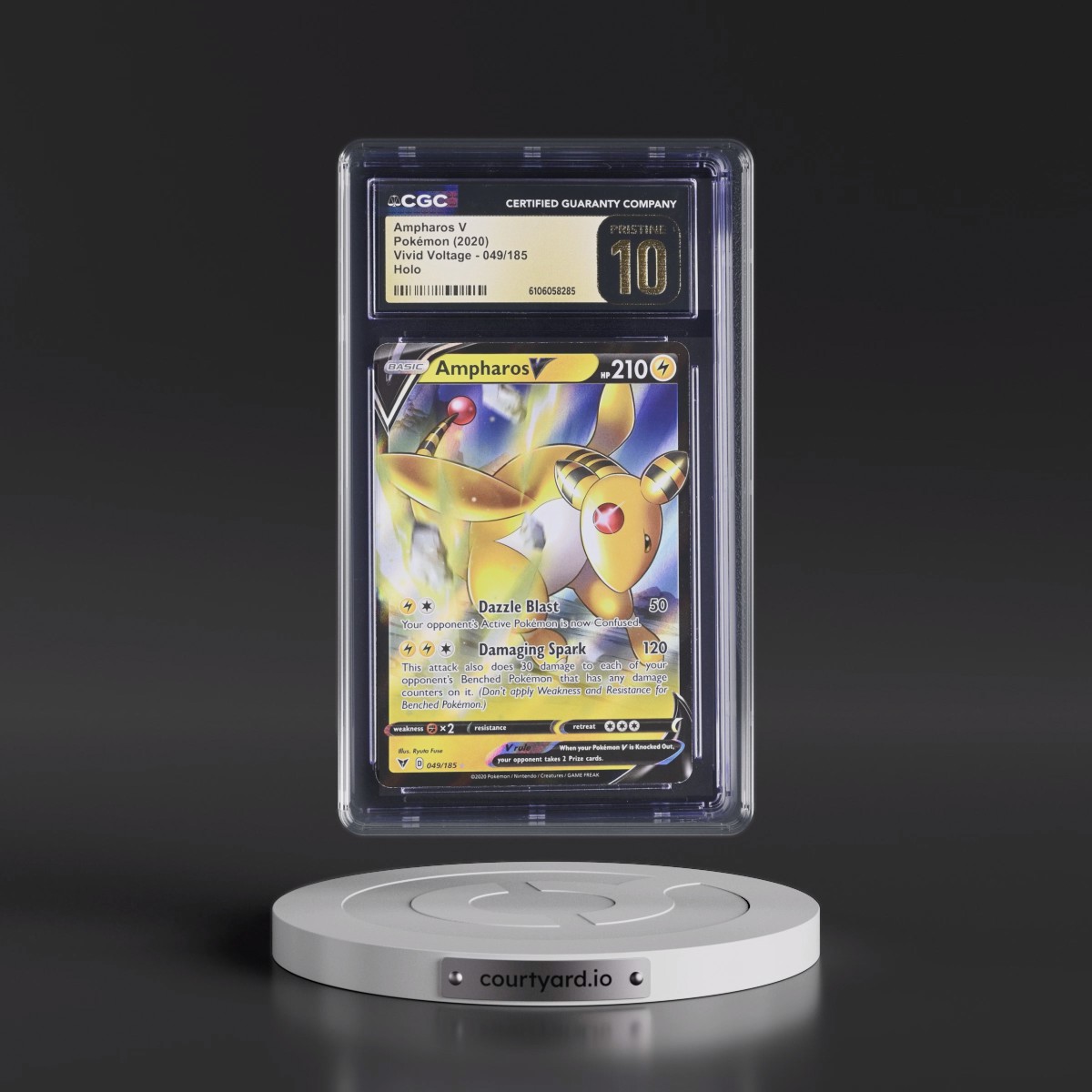 2020 Vivid Voltage #049/185 Ampharos V - Holo (CGC 10 PRISTINE)
