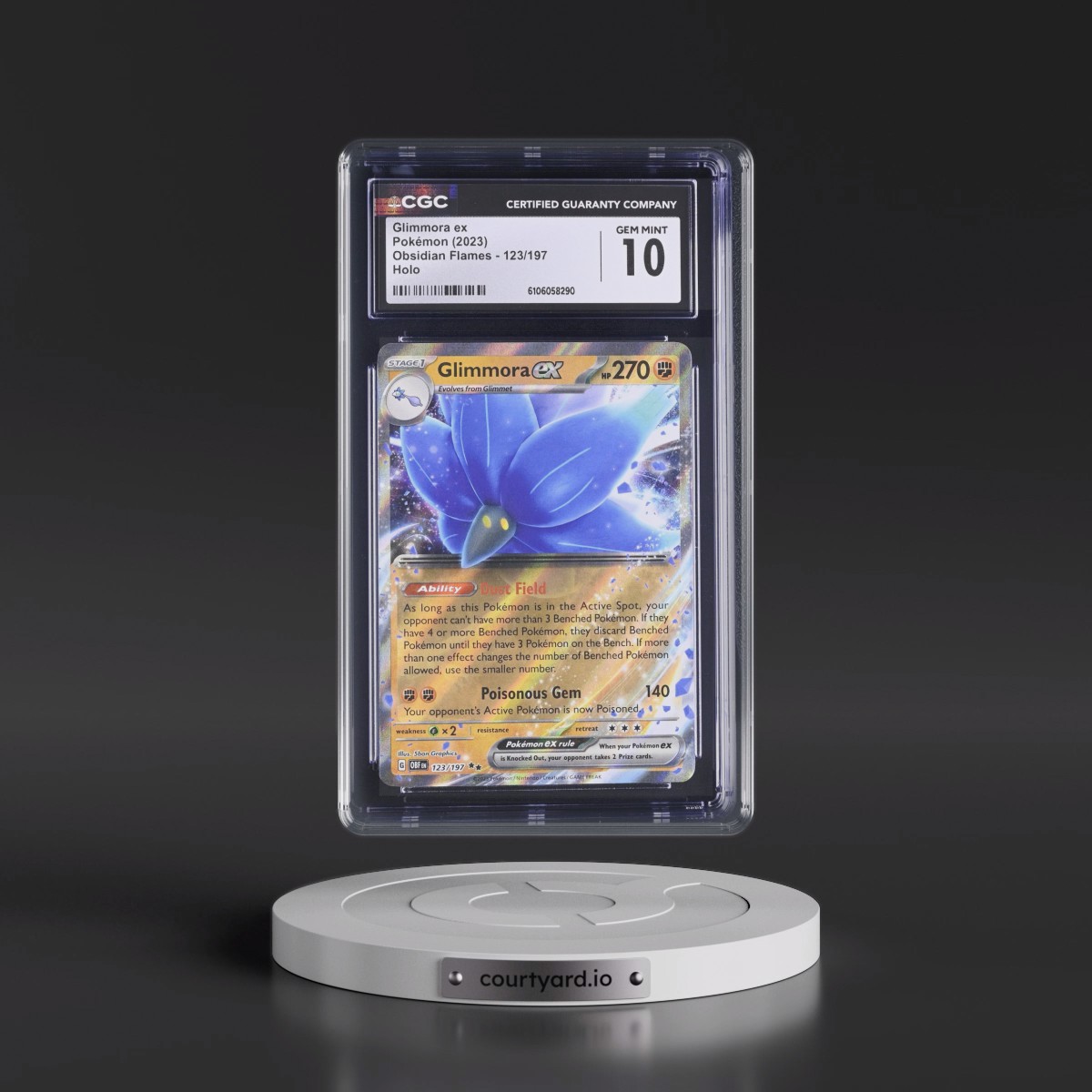 2023 Obsidian Flames - OBF EN #123/197 Glimmora ex - Holo (CGC 10 GEM MINT)