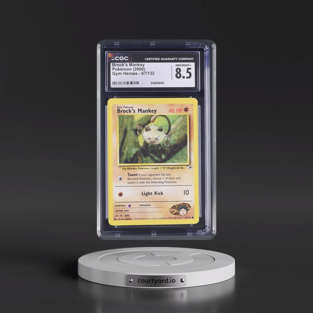 2000 Gym Heroes #67/132 Brock's Mankey (CGC 8.5 NM-MT+)