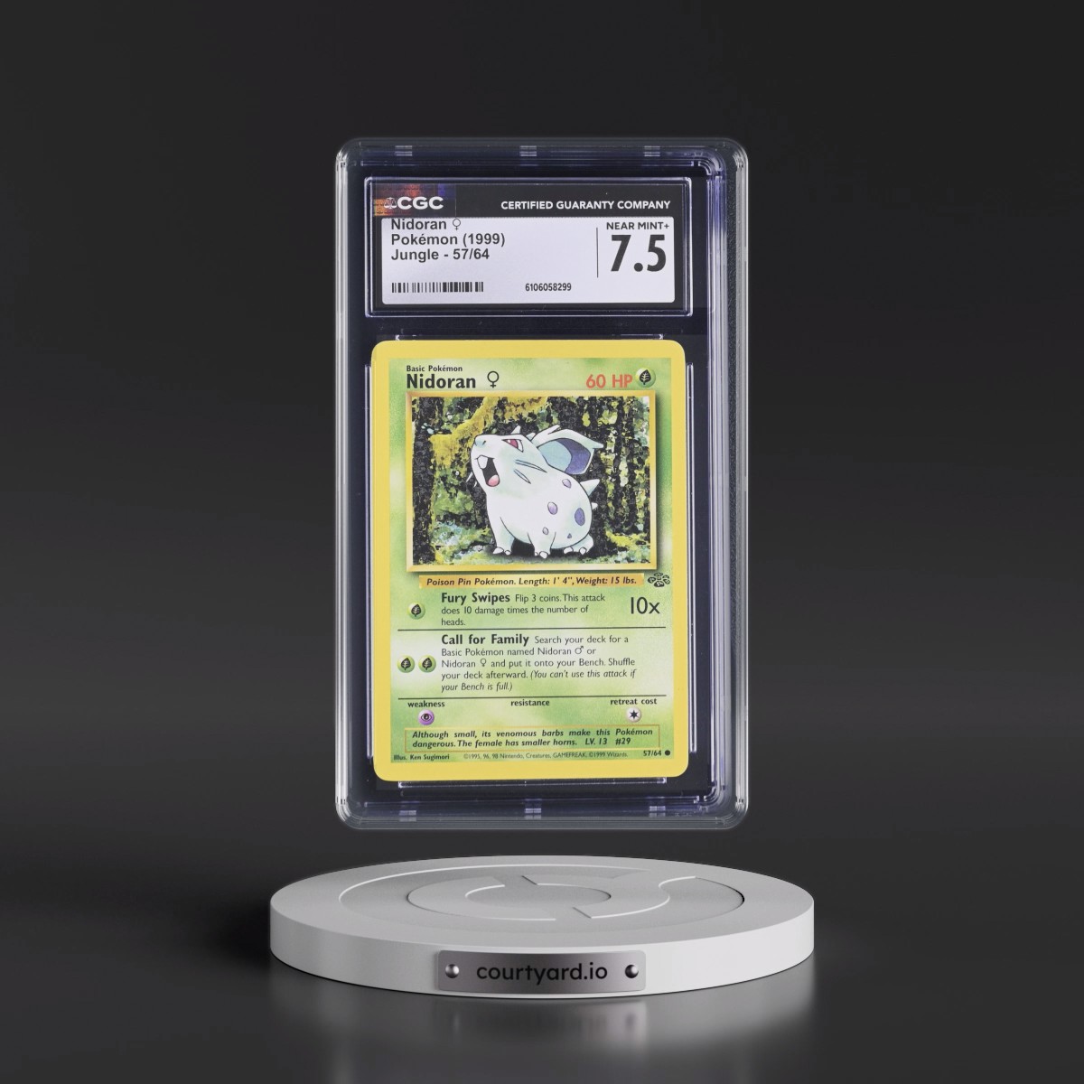 1999 Jungle #57/64 Nidoran â?? (CGC 7.5 NM+)