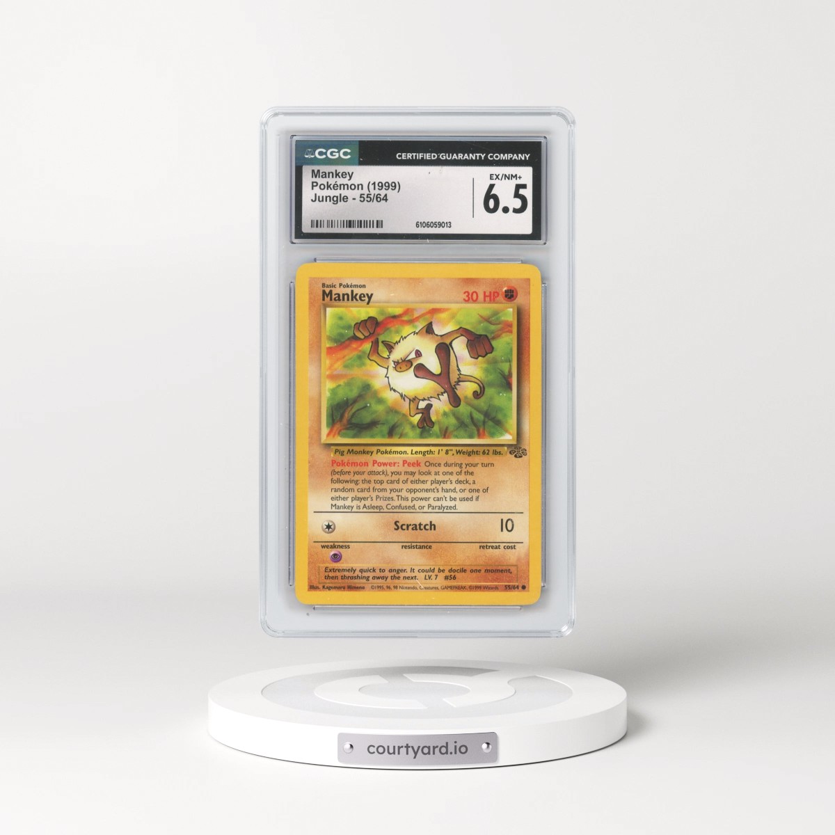 1999 Jungle #55/64 Mankey (CGC 6.5 EX-NM+)