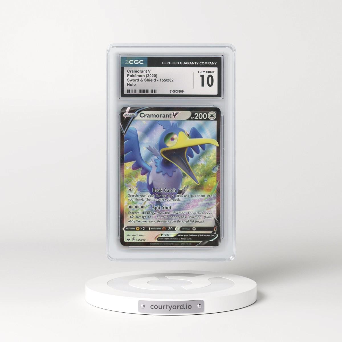 2020 Sword & Shield #155/202 Cramorant V - Holo (CGC 10 GEM MINT)