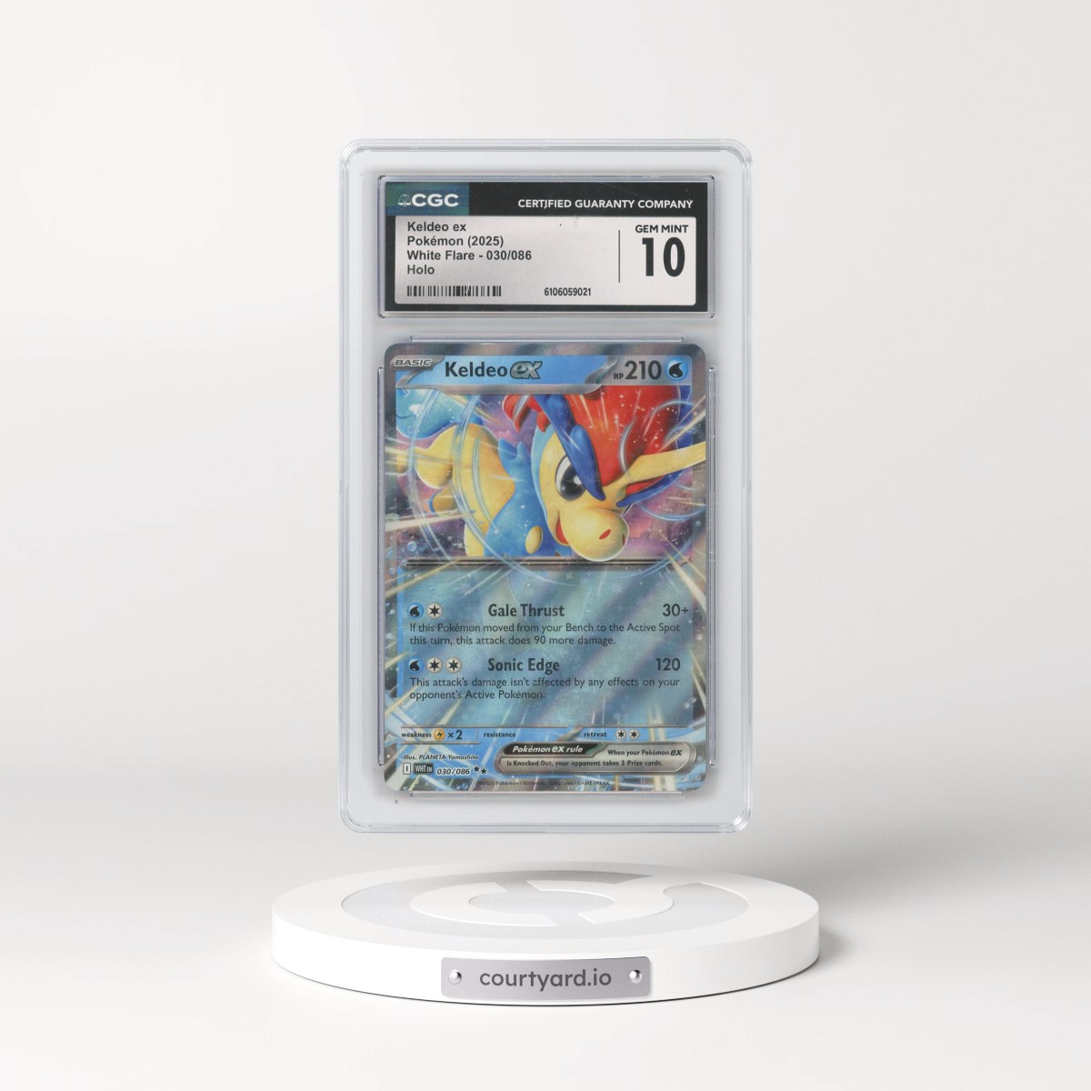2025 Pokémon Wht EN-White Flare #030 Keldeo EX - Holo (CGC 10 GEM MINT)
