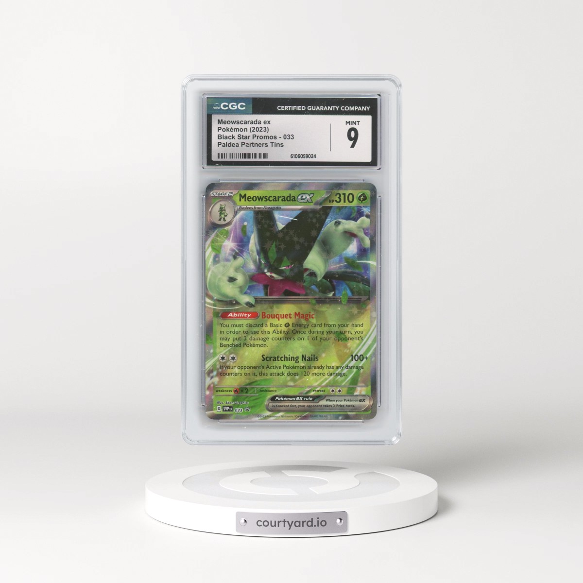 2023 Black Star Promos - Scarlet & Violet SVP EN #033 Meowscarada ex - Paldea Partners Tins (Holo) (CGC 9 MINT)