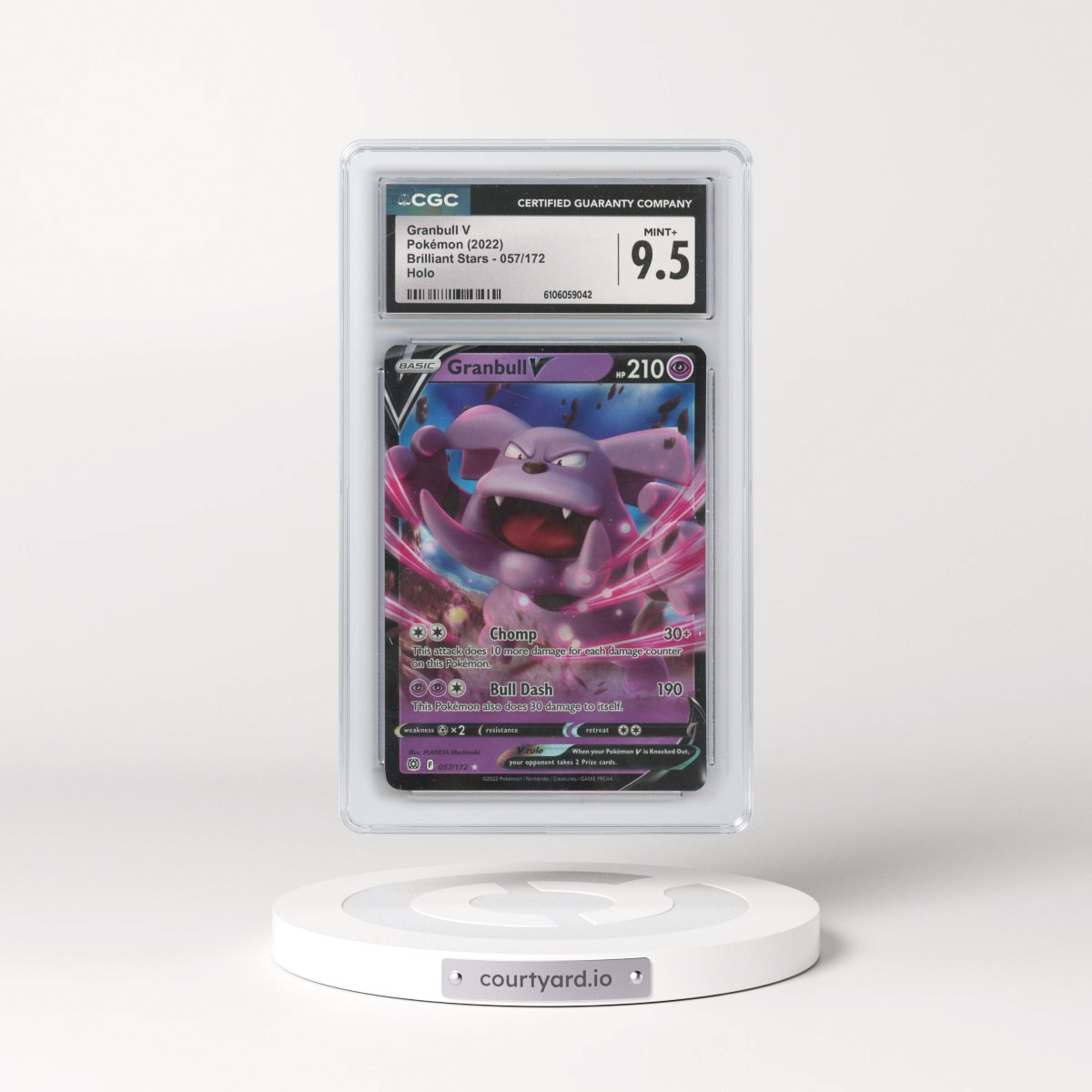 2022 Brilliant Stars #057/172 Granbull V - Holo (CGC 9.5 MINT+)