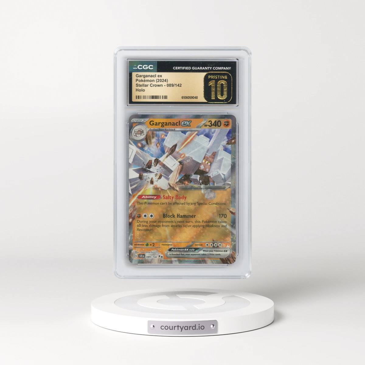 2024 Stellar Crown - SCR EN #089/142 Garganacl ex - Holo (CGC 10 PRISTINE)