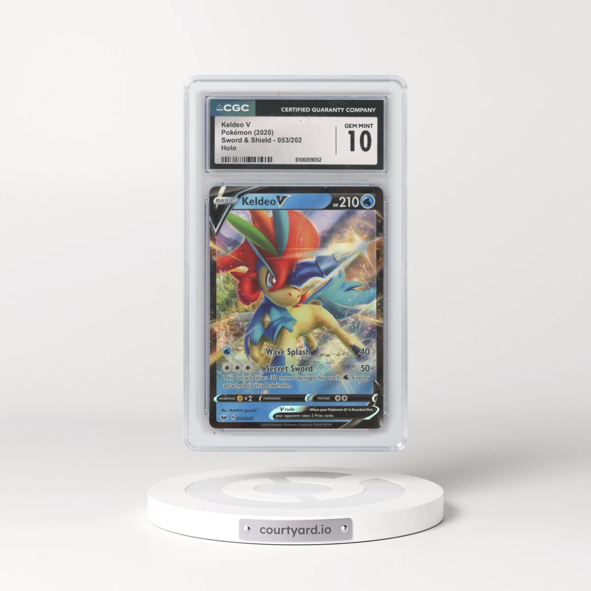2020 Sword & Shield #053/202 Keldeo V - Holo (CGC 10 GEM MINT)