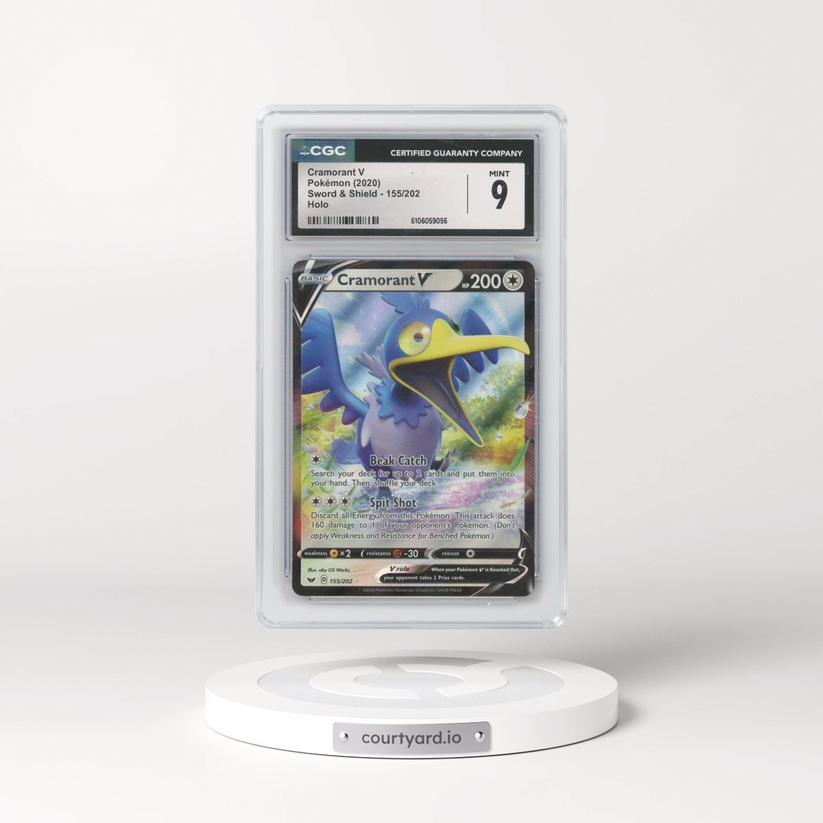2020 Sword & Shield #155/202 Cramorant V - Holo (CGC 9 MINT)