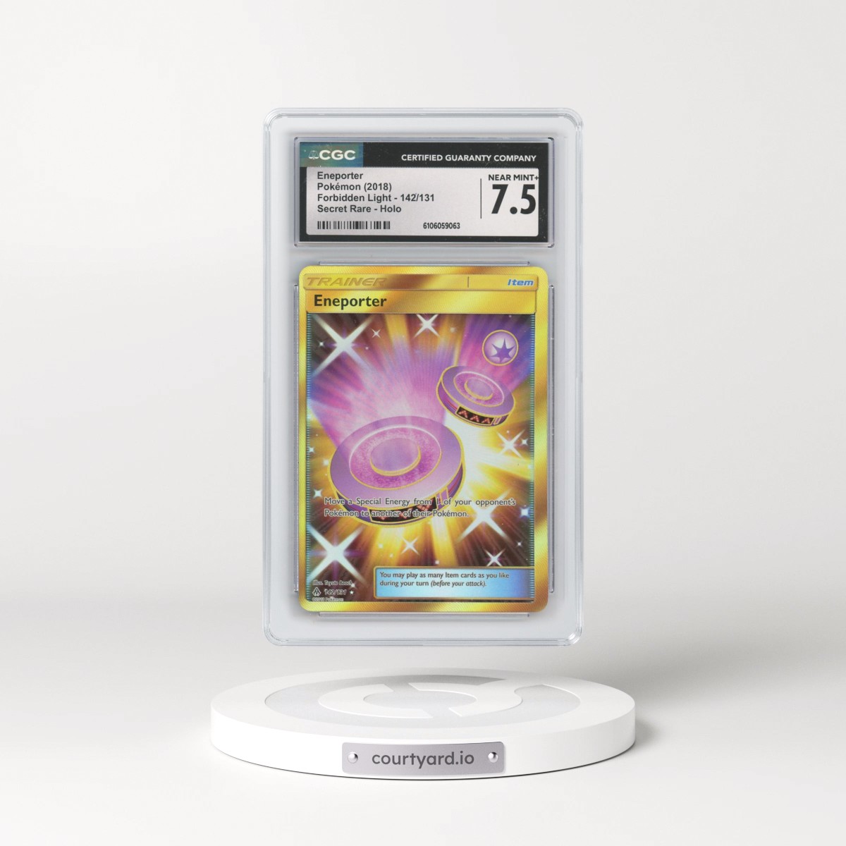 2018 Pokémon Sun & Moon Forbidden Light #142 Eneporter - Full Art Secret (CGC 7.5 NM+)