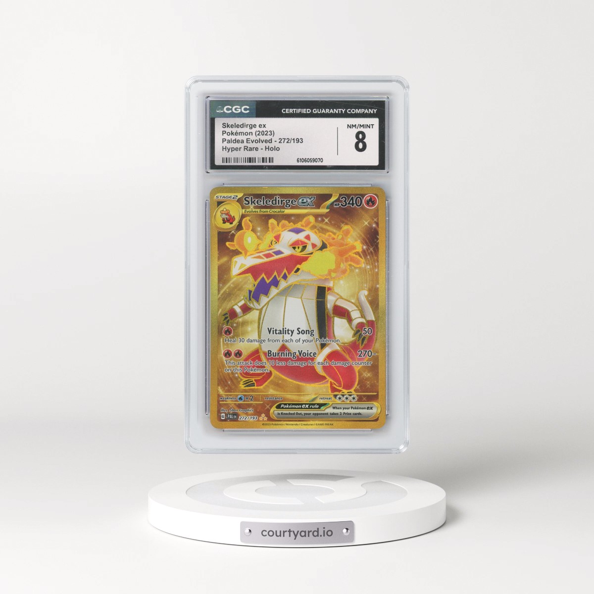 2023 Paldea Evolved - PAL EN #272/193 Skeledirge ex - Hyper Rare Holo (CGC 8 NM-MT)