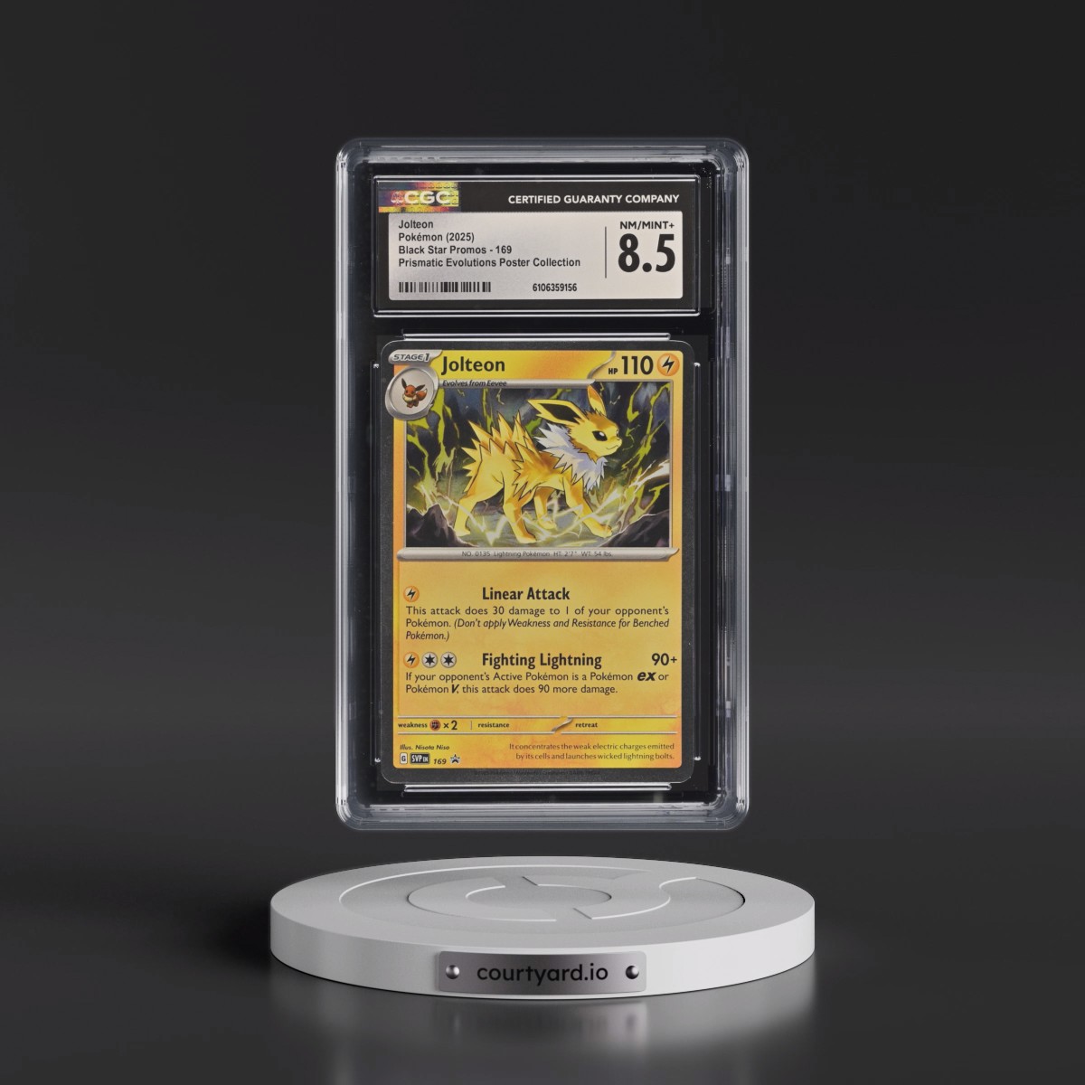 2023 Black Star Promos - Scarlet & Violet SVP EN #169 Jolteon - Prismatic Evolutions Poster Collection (Cosmos Holo) (CGC 8.5 NM-MT+)