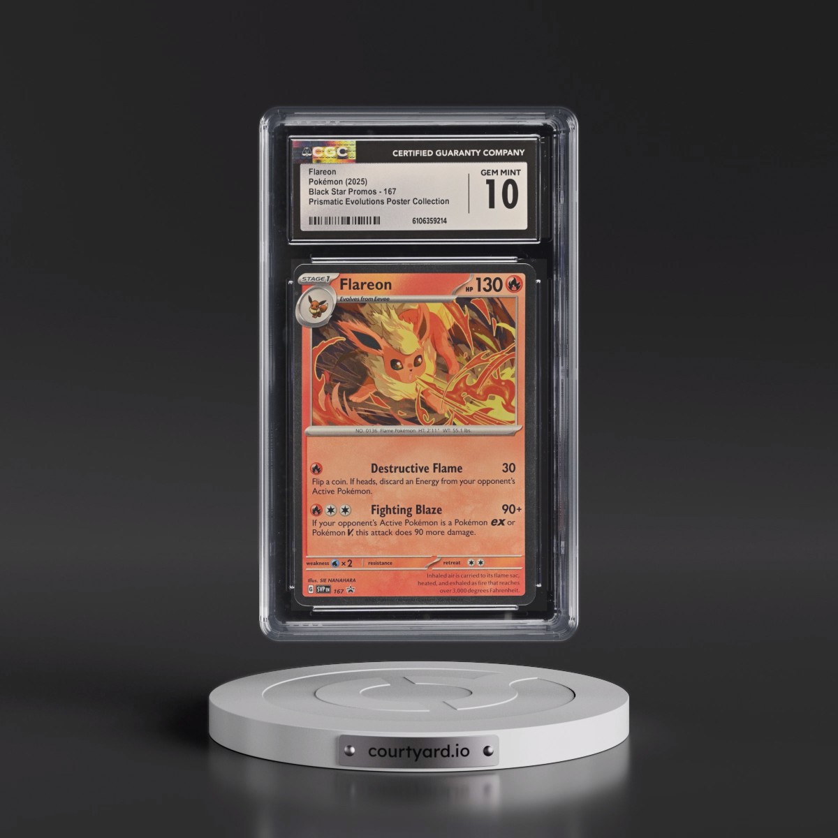 2023 Black Star Promos - Scarlet & Violet SVP EN #167 Flareon - Prismatic Evolutions Poster Collection (Cosmos Holo) (CGC 10 GEM MINT)