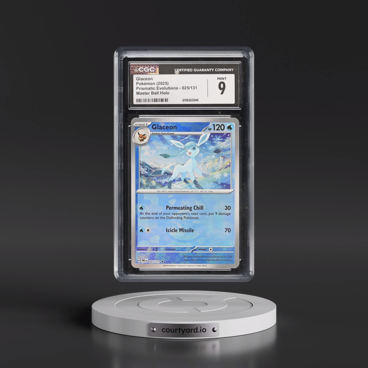 2024 Prismatic Evolutions - PRE EN #025/131 Glaceon - Master Ball Holo (CGC 9 MINT)