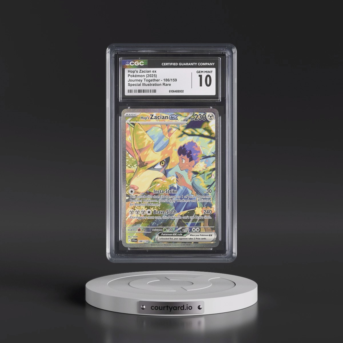2024 Journey Together - JTG EN #186/159 Hop's Zacian ex - Special Illustration Rare (Holo) (CGC 10 GEM MINT)