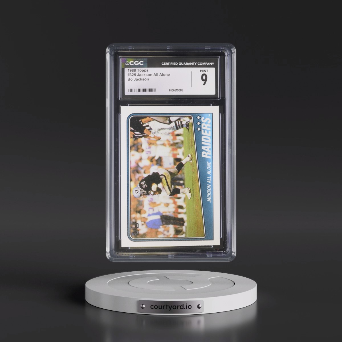 1988 Topps #325 Raiders Team Ldrs. - Bo Jackson All Alone (CGC 9 MINT)
