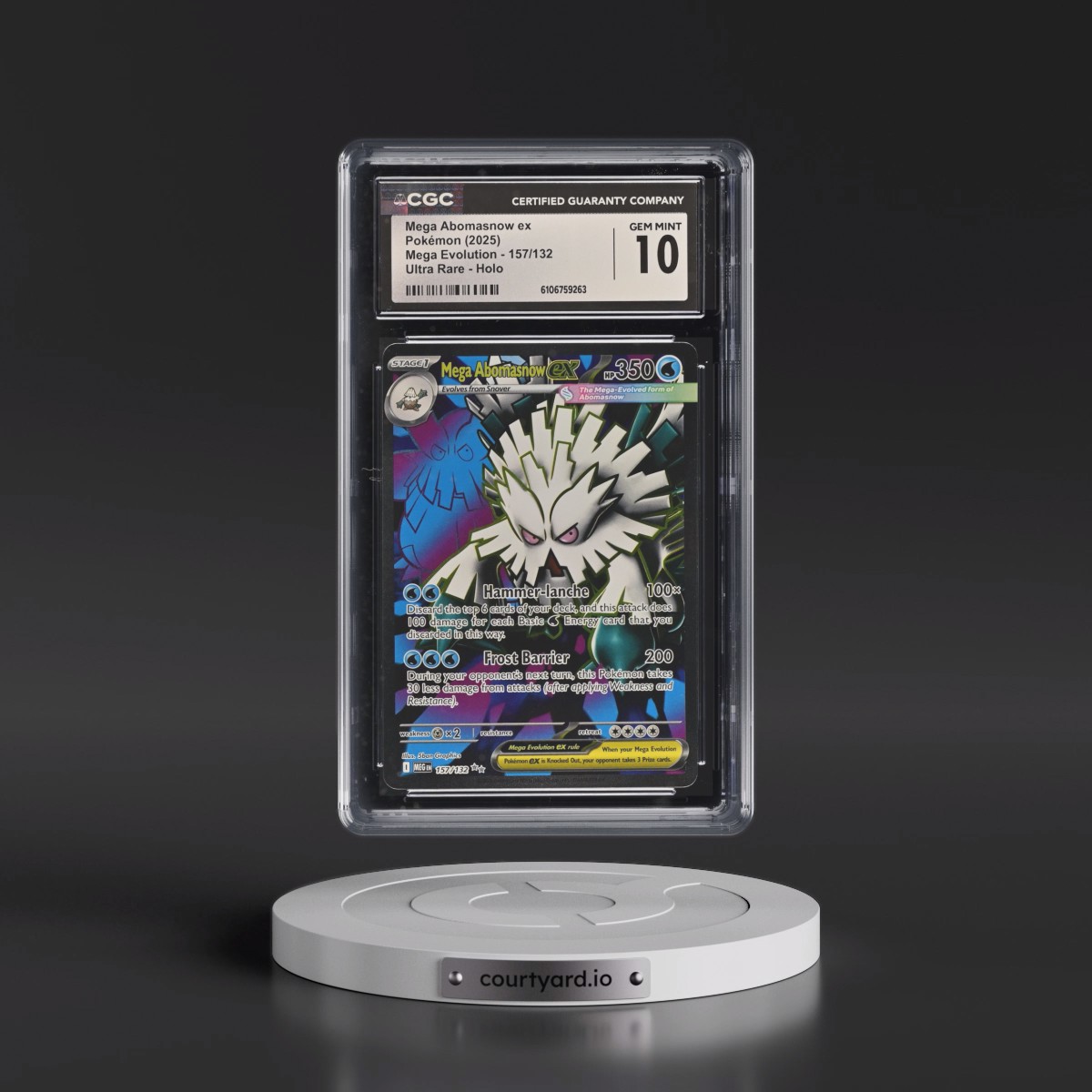 2025 Mega Evolution - MEG EN Mega Abomasnow ex - Ultra Rare Holo #157/132 CGC 10