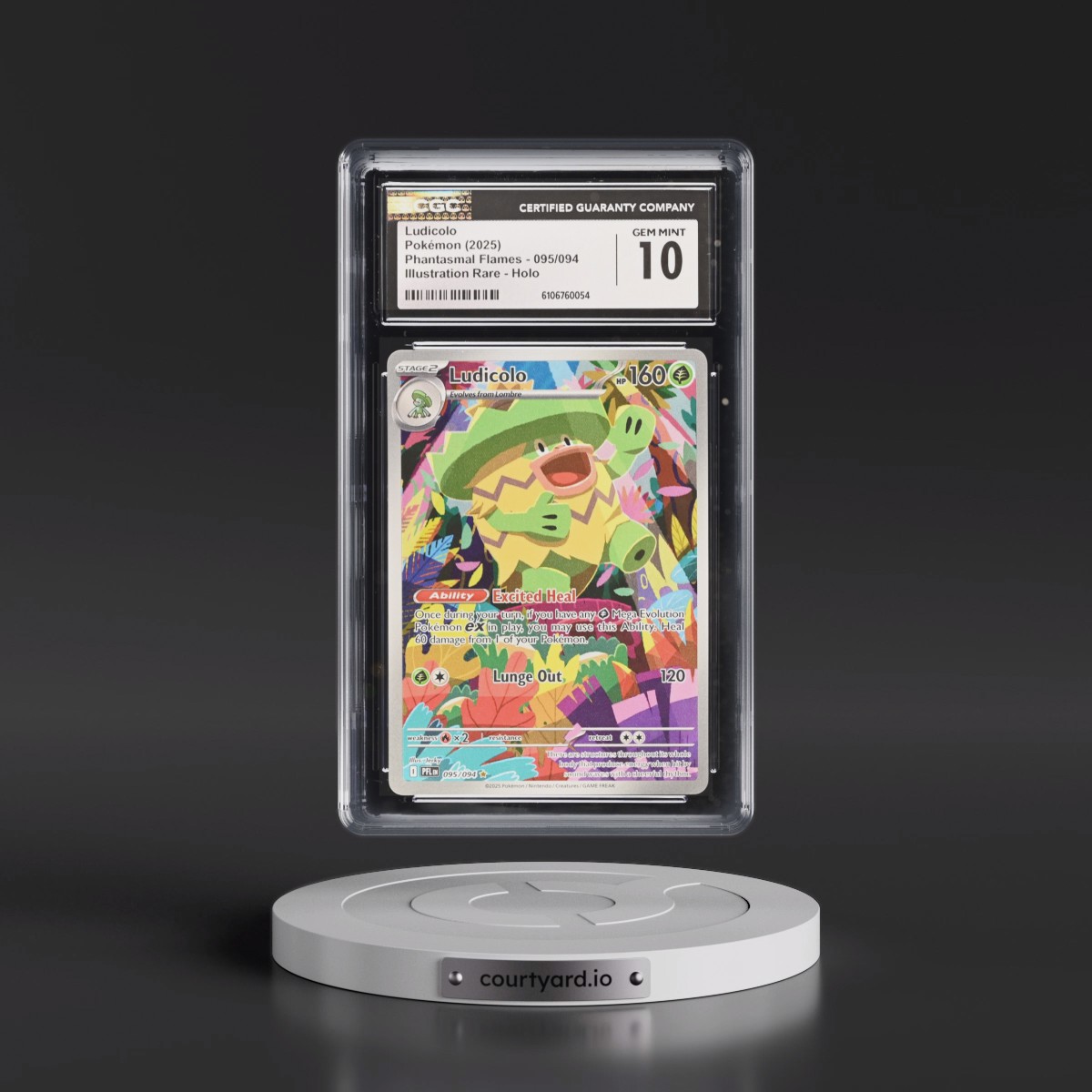 2025 Pokémon Pfl EN-Phantasmal Flames #095 Ludicolo - Illustration Rare (CGC 10 GEM MINT)