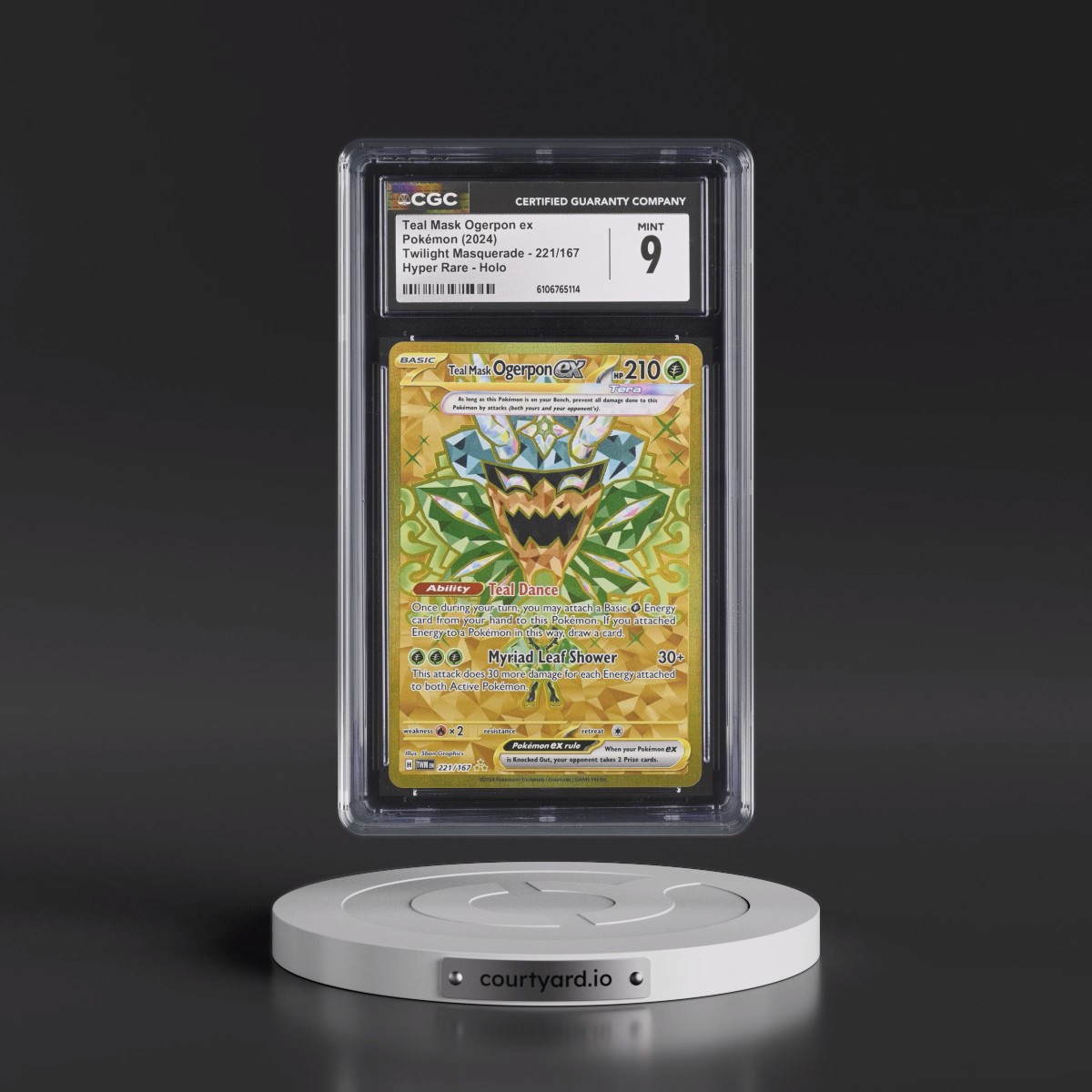 2024 Twilight Masquerade - TWM EN #221/167 Teal Mask Ogerpon ex - Hyper Rare Holo (CGC 9 MINT)