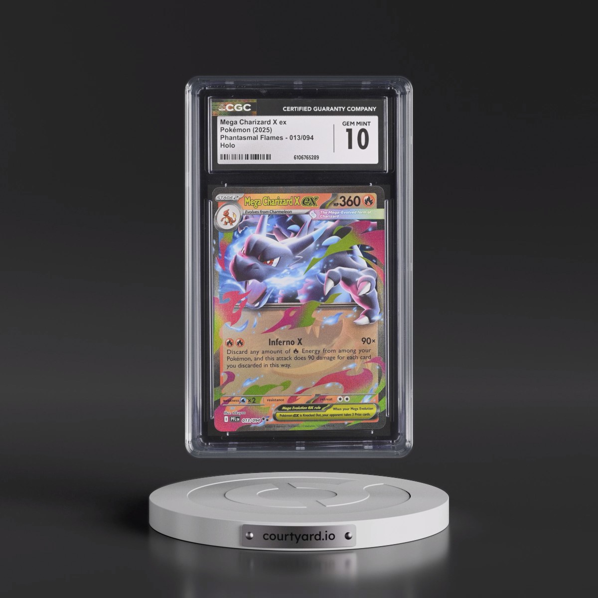 2025 Phantasmal Flames - PFL EN #013/094 Mega Charizard X ex - Holo (CGC 10 GEM MINT)