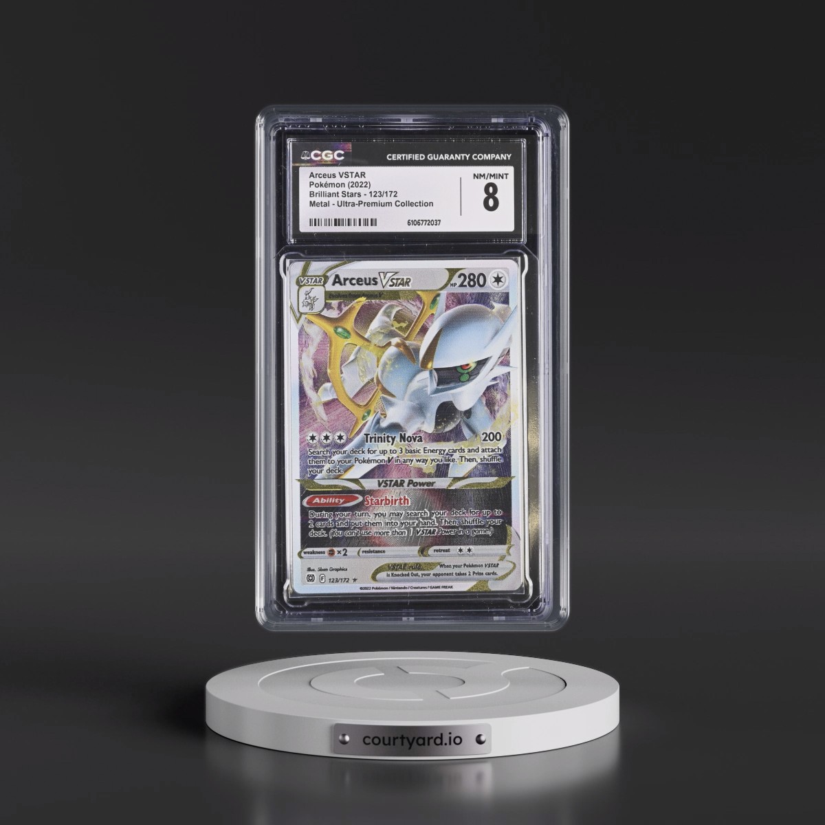 2022 Brilliant Stars #123/172 Arceus VSTAR - Holo Metal - Ultra-Premium Collection (CGC 8 NM-MT)