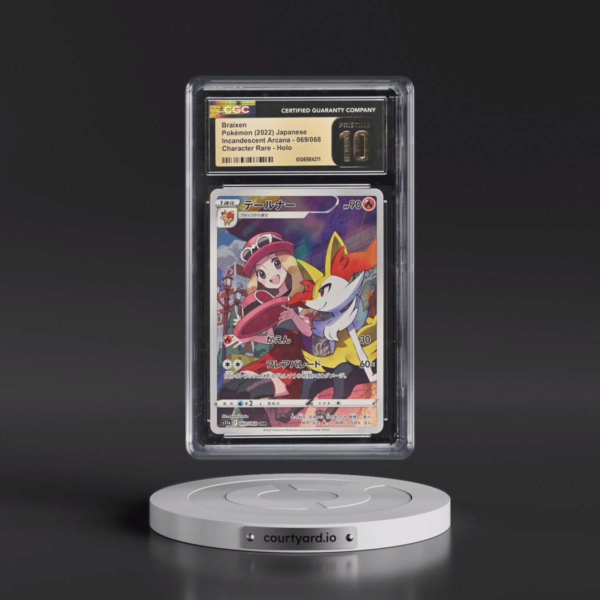 2022 Incandescent Arcana #069/068 Braixen - Character Rare Holo (CGC 10 PRISTINE)