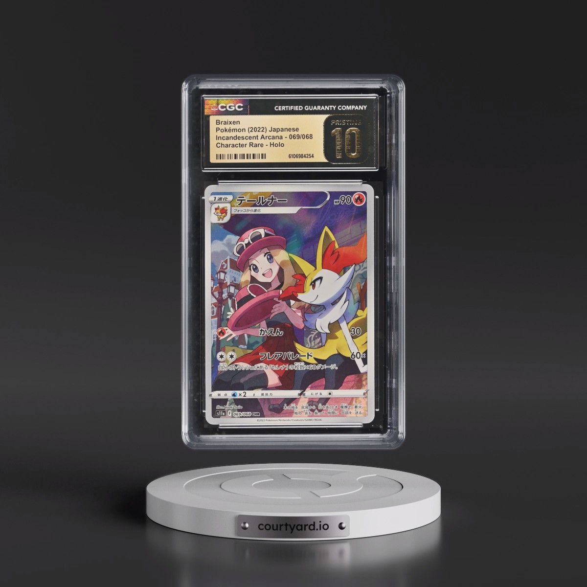 2022 Incandescent Arcana #069/068 Braixen - Character Rare Holo (CGC 10 PRISTINE)