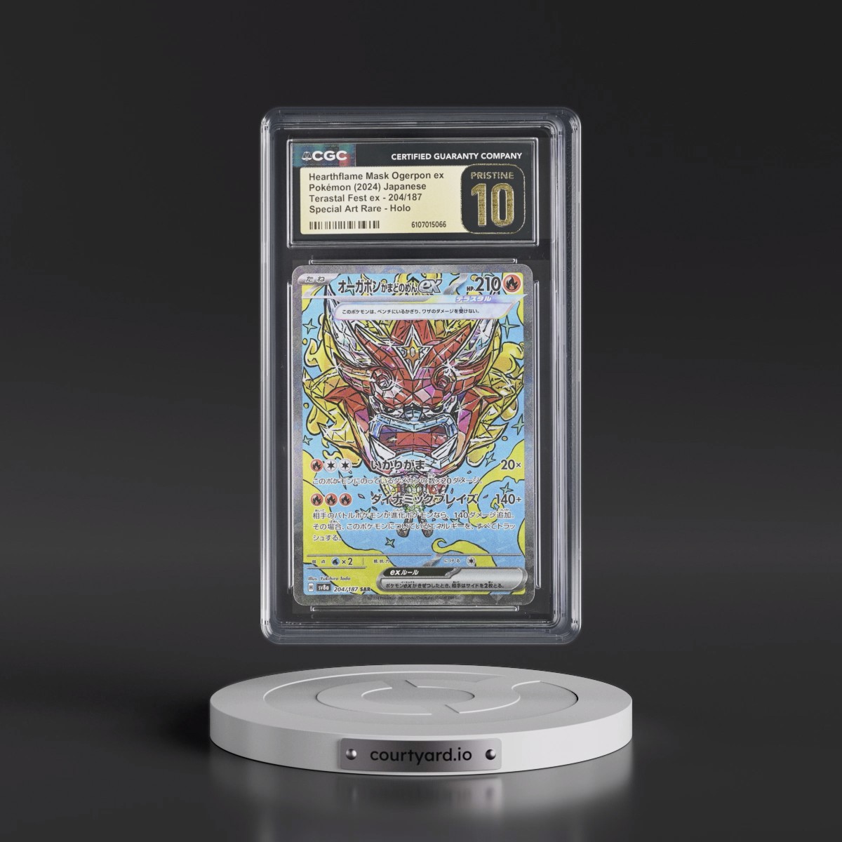 2024 High Class Pack: Terastal Fest ex - sv8a #204/187 Hearthflame Mask Ogerpon ex - Special Art Rare Holo (CGC 10 PRISTINE)