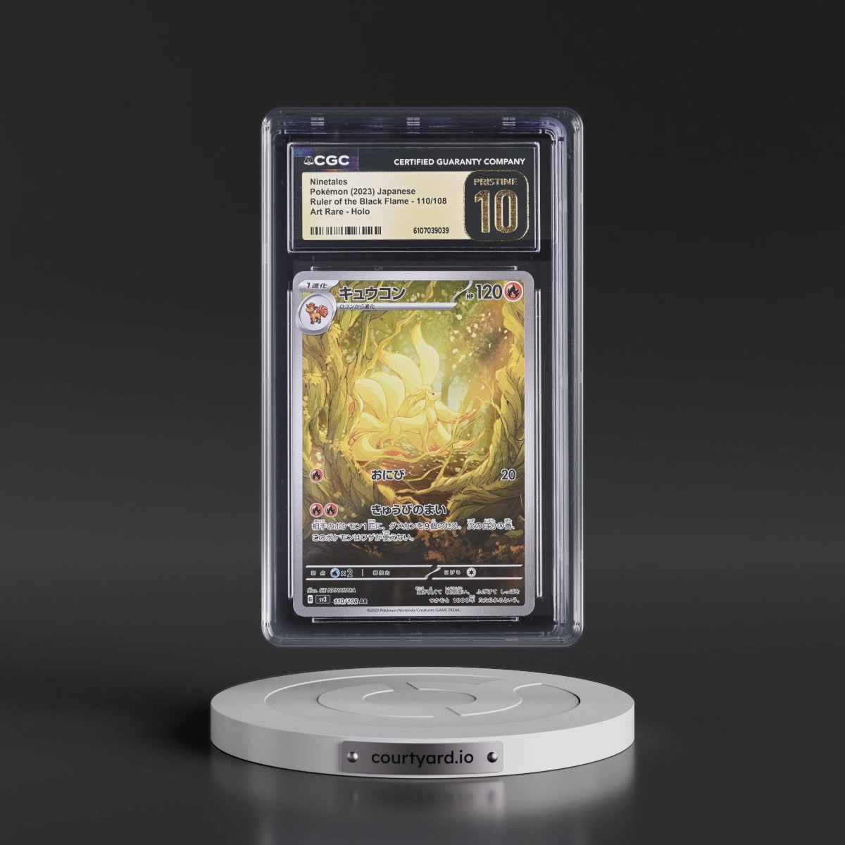 2023 Ruler of the Black Flame #110/108 Ninetales - Art Rare Holo (CGC 10 PRISTINE)